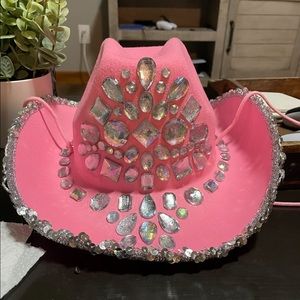 Home made bedazzled pink cowgirl hat